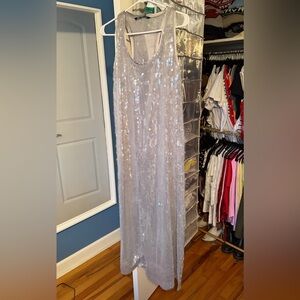 Zara Silver/ grey Sequin Maxi Dress
